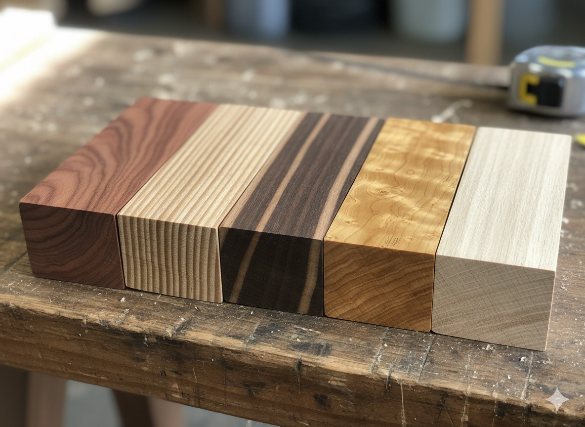 Selection of Australian timber samples showing natural grain